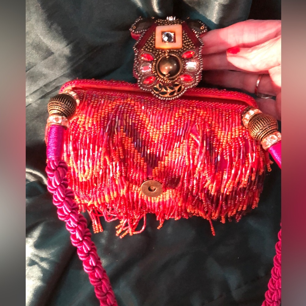 Mary Frances Embellished Red Beaded Bag - Picture 4 of 10